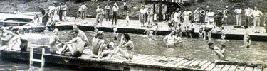 A cool dip on a warm summer day in the park.